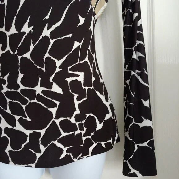 Just Cavalli Deep V-Neck Mob Wife Chic Animal Print Designer Top 42/M - Picture 4 of 12
